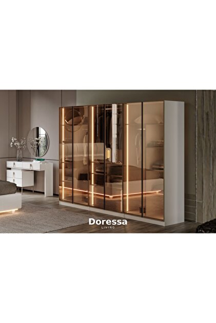 Bend Moon 6 Kapılı Reflekte Camlı Gardırop