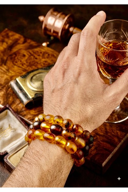 Listing Opened for 1 Piece of Product: Russian Original Unpolished Natural State Drop Amber Bracelet