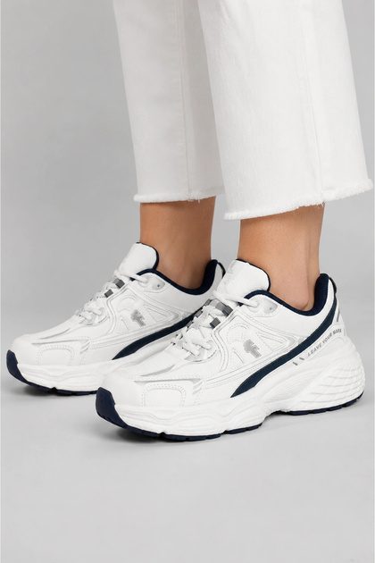 Mirage Women's Casual Comfortable Lace-Up Faux Leather Sneaker Sports Shoes - White