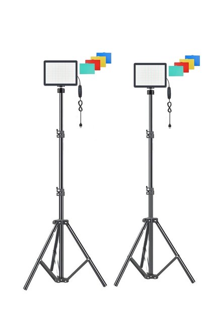2 li 8 inç 19cm 13 Watt 120 LED Fotograf ve Video Işığı ve 200cm Tripod Vlog Ürün Youtube Canlı Yayın vb