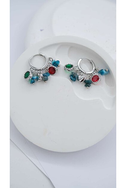 Bead Dangle Hoop Earrings