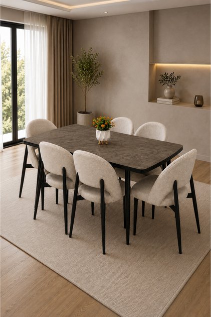 Rolo 6 Kişilik Yemek Masası Takımı, Mutfak Masası Takımı