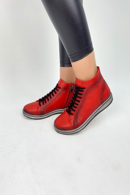 Genuine Leather Women's Sneakers Boots
