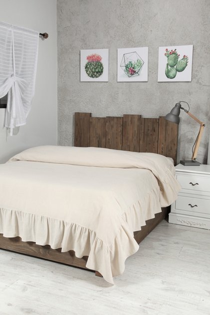 Natural Bedspread Double Vintage 220x240 Cm
