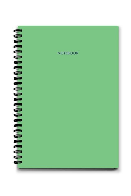 64-Sheet Striped Cardboard Spiral Notebook 10x14 cm Green