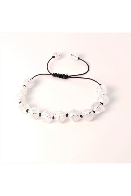 Necef Stone Knitted Bracelet (black Thread) 8 Mm