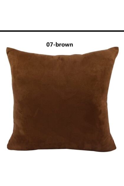 1St Quality Brown Velvet - Upholstery and Zippered Throw Pillow (Pearl Empty)