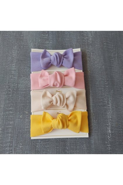 Baby Girl 4 Piece Ribbed Bandana