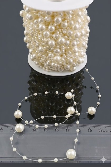 Ribbon Pearl Beads with Fish Tape (1 Meter)