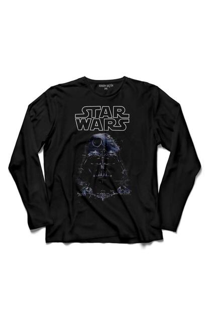 Star Wars Darth Vader Yıldız Savaşları Uzun Kollu Tişört Baskılı Çocuk T-Shirt
