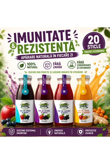 Pachet Sucuri Naturale pentru Imunitate | Presate la Rece | Fără Zahăr |