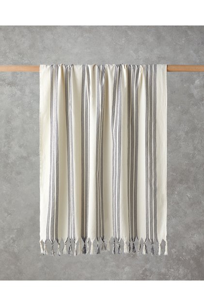 Bohemian Line Cotton Loincloth 90X150 cm Light Beige-Dark Navy Blue