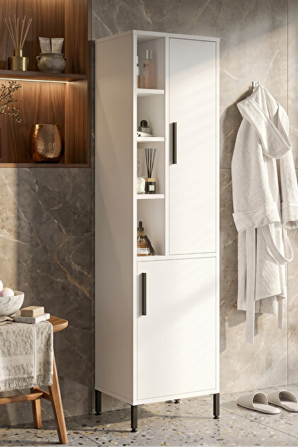 Yurudesign Ocean Banyo Dolabı Çok Amaçlı Dolap 3 Kapaklı Metal