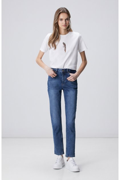 Mom Fit Mavi Denim Pantolon