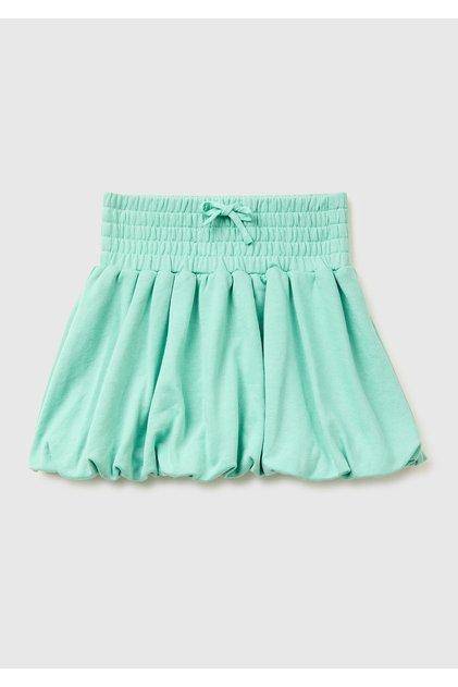 Girl's Mint Elastic Waist Drawstring Balloon Cut Skirt