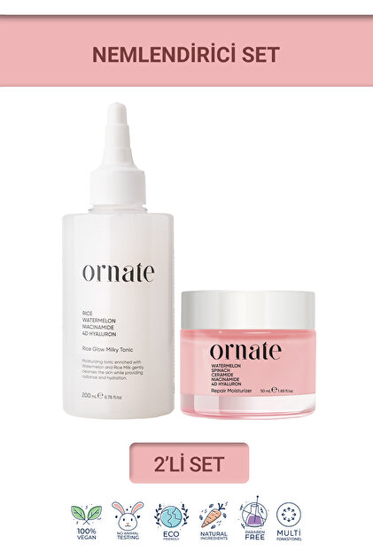 Skin Care Set with Moisturizing and Brightening Niacinamide, Hyaluronic Acid and Peptide