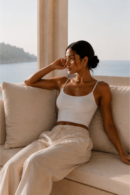SUPER CROP TOP CU BRETELE DE DAMĂ CROP ZILNIC