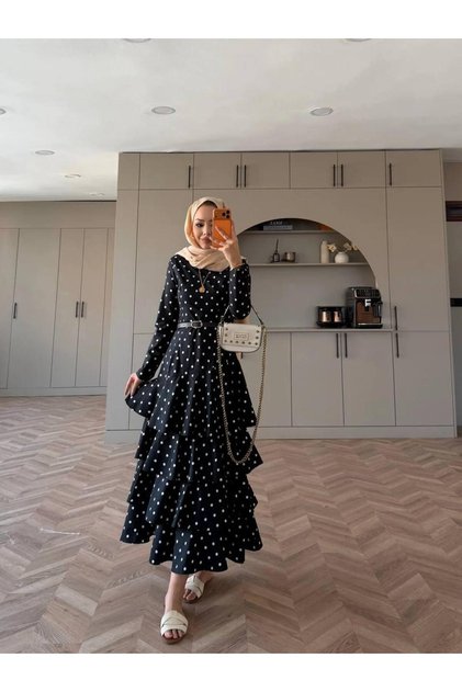 POPLİN KUMAŞ KAT KAT ELBİSE