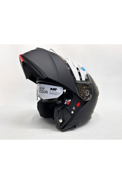 Kask Genesis Sv A1 Mat Siyah Çene Açılır Kask Iç Güneş Vizörlü