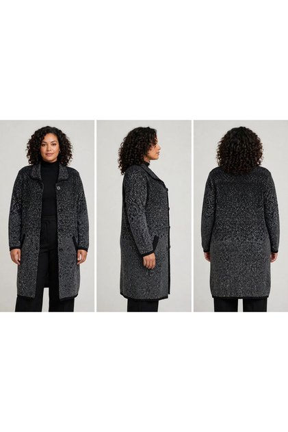 Long Cardigan 1 Piece with Gray Black Collar, Quality, Useful, Stylish, Beautiful
