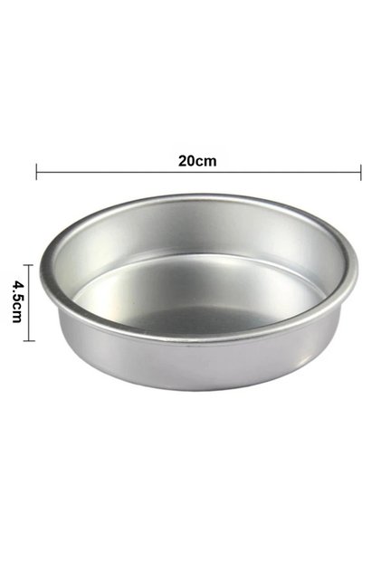 1pc 20cm Round Aluminum Cake Pan - Non Stick Cheesecake Mold for Bread, Pudding & Desserts | Home Ba