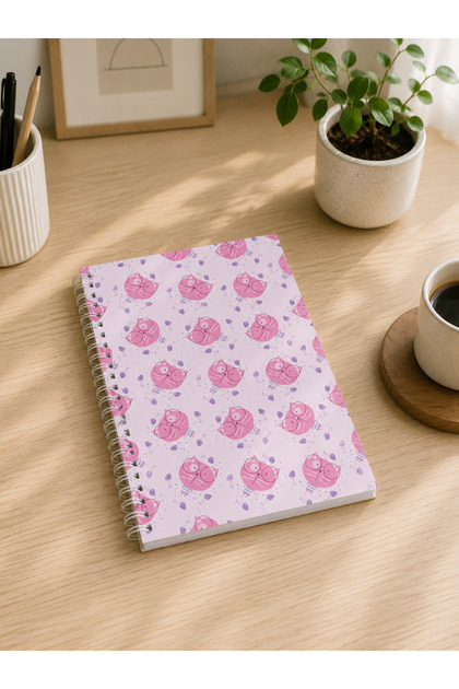 A5 Spiralli Kareli Karton Kapak Defter