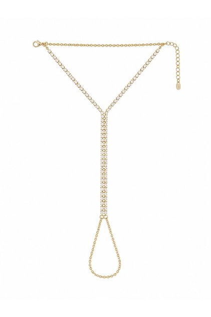 Gold Şahmeran Stone Bracelet – Elegant & Sparkling Hand Accessory