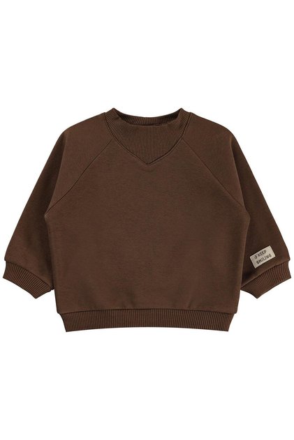 Keep Smiling Label Basic 6-18 Months Sweatshirt - Brown