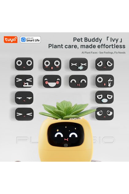 جهاز العناية بالنباتات الذكي Tuya Ivy من الجيل الأول باللون الأصفر، يجعل العناية بالنباتات سهلة، مع تقنية الذكاء الاصطناعي لقراءة الحالة وتحديد الاحتياجات، 5 وظائف تفاعلية