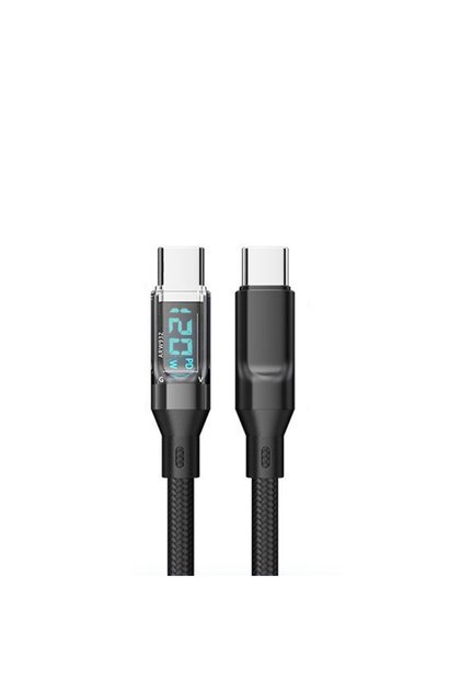 1m Type-C to Type-C OOZCC LCD Watt Display Cable, Max 120W Super Fast Charging USB Type C Cable Data