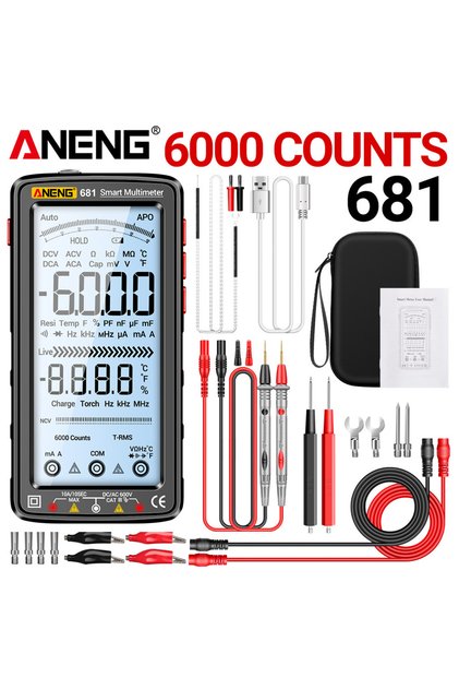 ANENG 681 Black Pro ANENG 681 Rechargable Digital Professional Multimeter Non-contact Voltage Tester