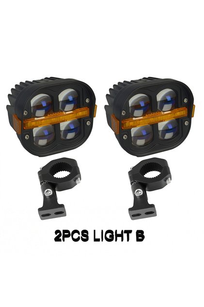2 PCS Light B 4" LED Work Light Spotlight Fog Light Driving Lamp Dual Color DRL For BMW R1200GS R125