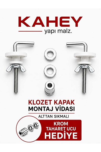 Metal Krom Klozet Kapak Montaj Vidası Aparatı - Kolay ve Sağlam Klozet Montajı Alttan Sıkmalı