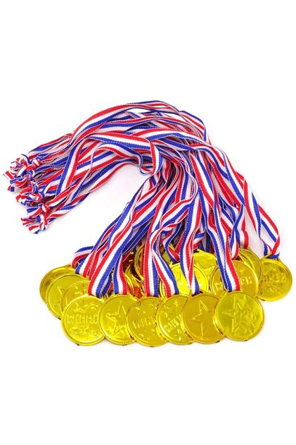 20PCS 10-30PC Gold Medal Silver Medal Winner Medal Kids Games Sports Medals Kids Toys Birthday Party
