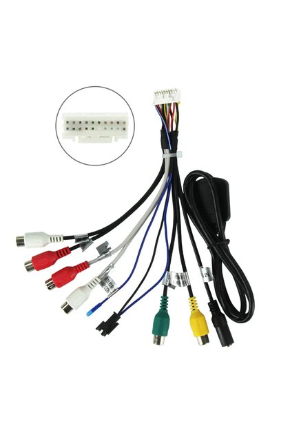 7RCA-4GMIC-FAN 20 Pin RCA Cable for Android Radio Stereo Car Accessories Universal AUX Adaptor Subwo