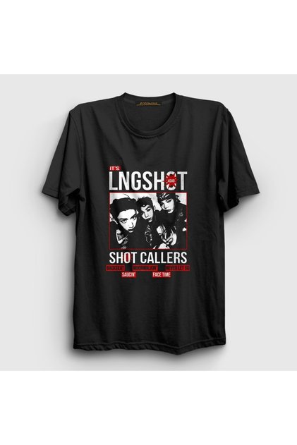Unisex Black Poster V2 Shot Callers K-Pop Lngshot T-Shirt 613966Tt