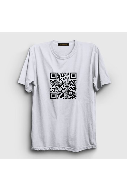 Unisex White Qr Code Meme Rick Astley T-Shirt 461348Tt