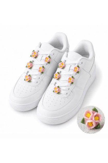 Floral shoe charm decoration 10 pieces lace accessory women children compatible stylish design