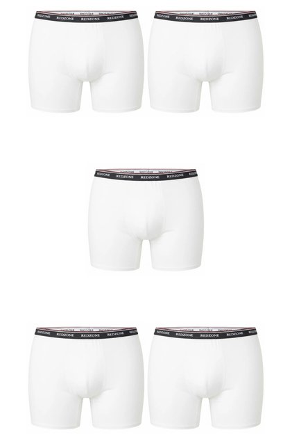 Pack of 5 Men's Large Size Comfortable Fit Redzone Lycra Bamboo Boxer White