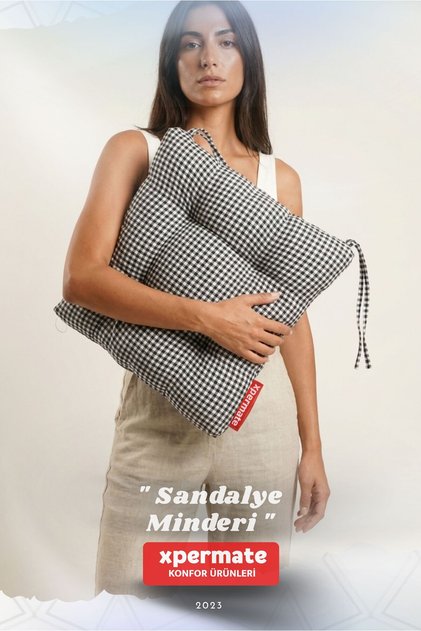 Pötikareli Sandalye Minderi 40x40 Pofidik Piknik Minderi Siyah