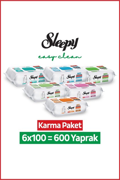 Easy Clean Yüzey Temizlik Havlusu Mendili Doğa + Meyve Serisi 6X100 Karma Paket