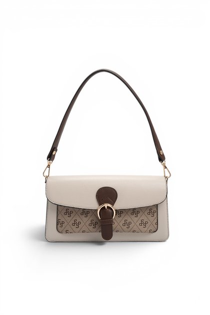 Sp1279 Women's Shoulder Bag Plain Beige-M178 Dark Beige-Coffee
