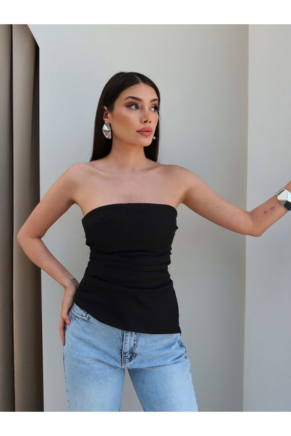 Strapless Asymmetrical Blouse
