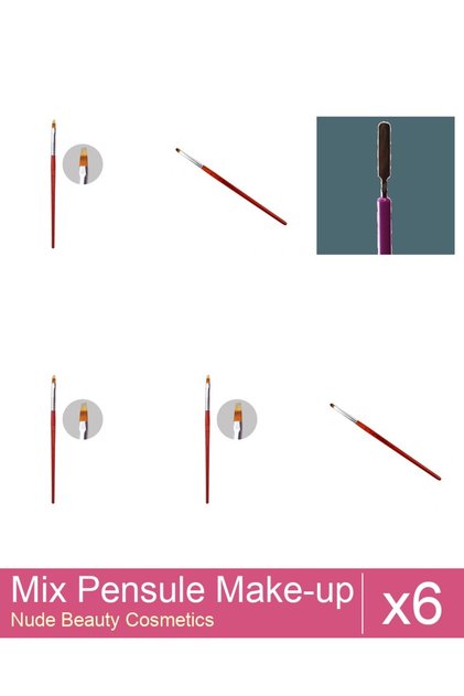 Set Mix 6 produse Pensule Makeup: Pensula Gel Ombre Oranjollie, Pensula pentru manichiura/pedic...