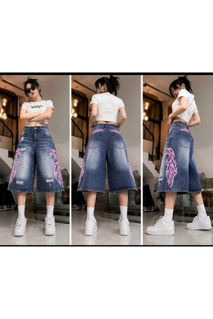 DEEFWEAR Y2K Yıkamalı Baggy Unisex Denim Şort Bermuda - Fiyatı