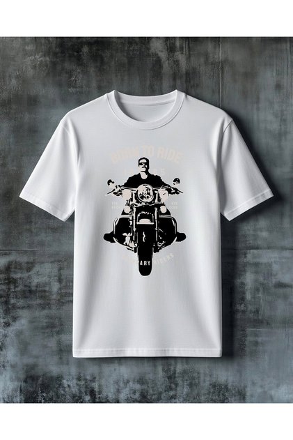 تي شيرت مطبوع كبير الحجم من Born to Ride Motorcycle 3