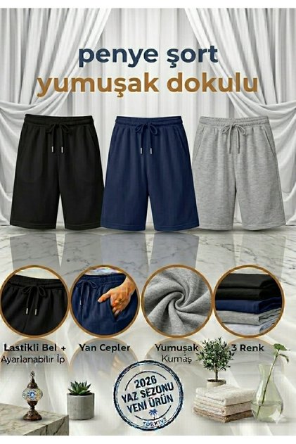 3 lü set rahat şort terletmez