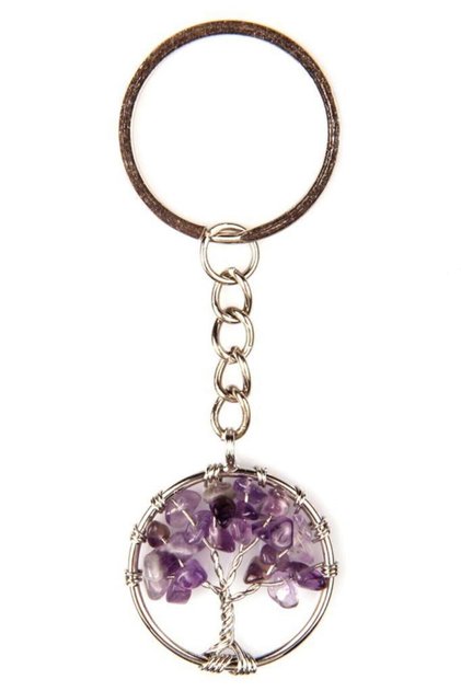 Certified Amethyst Natural Stone Keychain