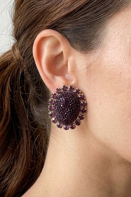 Oval Acrylic Stone Earrings 5 Cm.