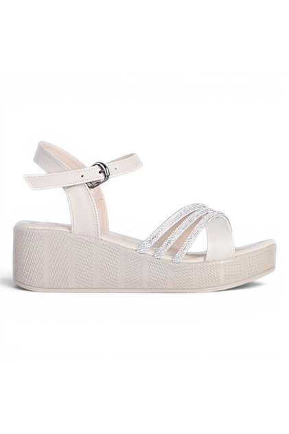 Byn Ayışığı By33 Cream Women's 7 cm Heeled Sandals